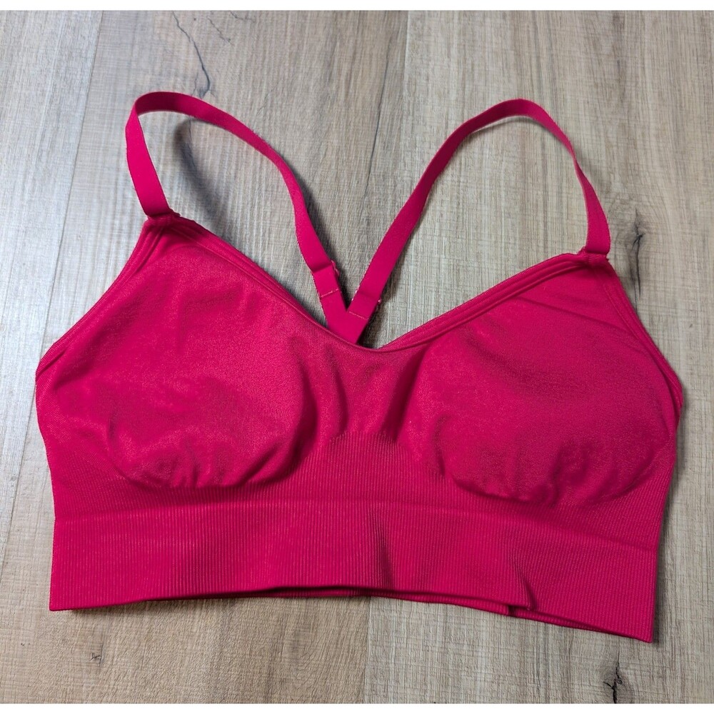 Gymshark Size XS Sweat Seamless Sports Bra 2.0 Light Support Punk Pink Stretch - Picture 3 of 10